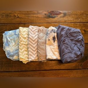 Set of 6 crib / toddler bed sheets